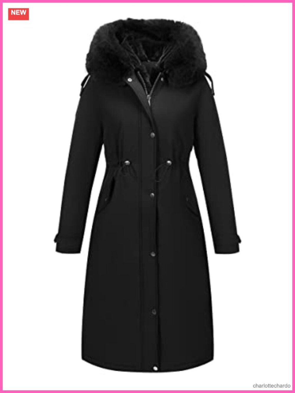 Women's Winter Puffer Coat Long Parka Faux Fur Trim Hood Quilted